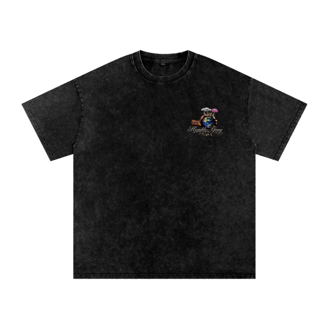 Snow Washed Oversized Cotton T-Shirt