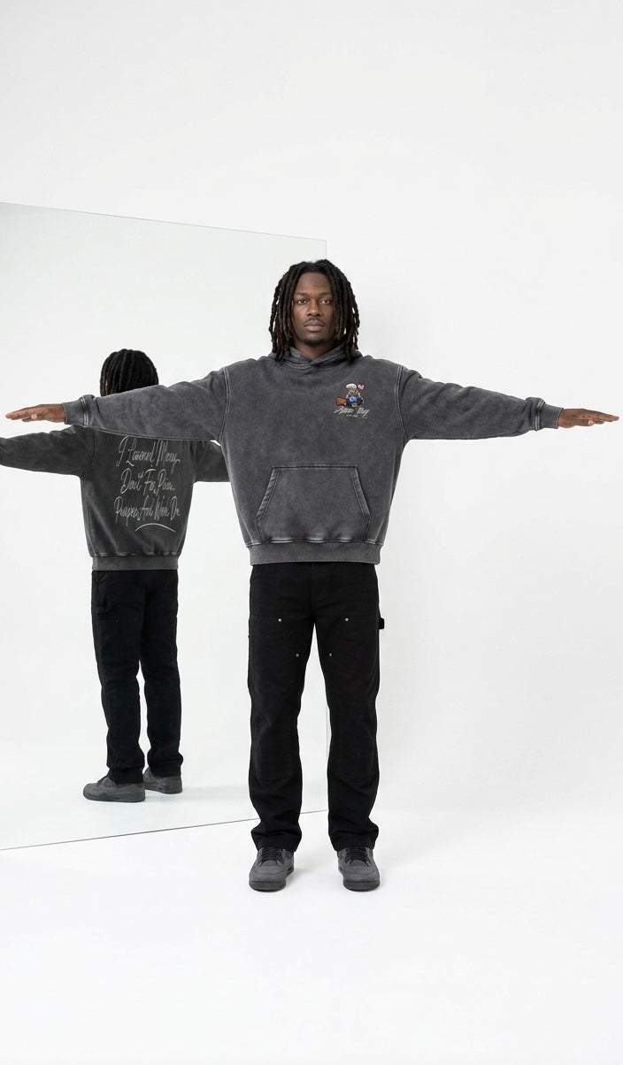 Snow Wash Fleece Oversize Hoodie